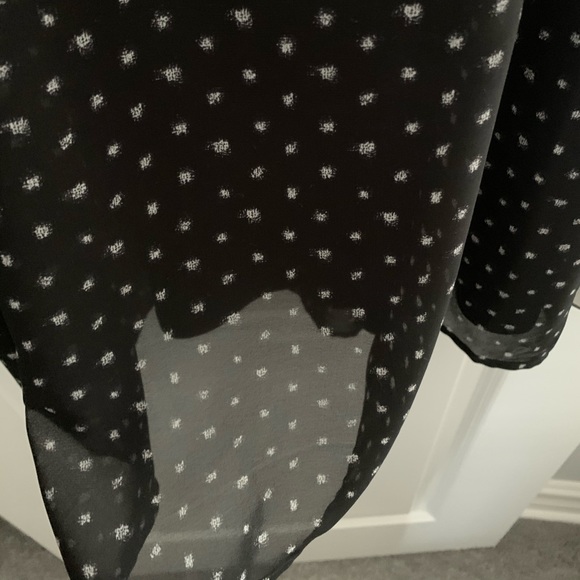 Express: Black Sheer Dress w/ White Speckle Design - Picture 6 of 14